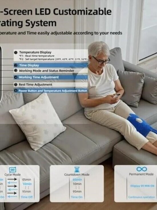 Cold Therapy Machine for Knee After Surgery - Ice Machine System with Timer - Picture 3 of 4